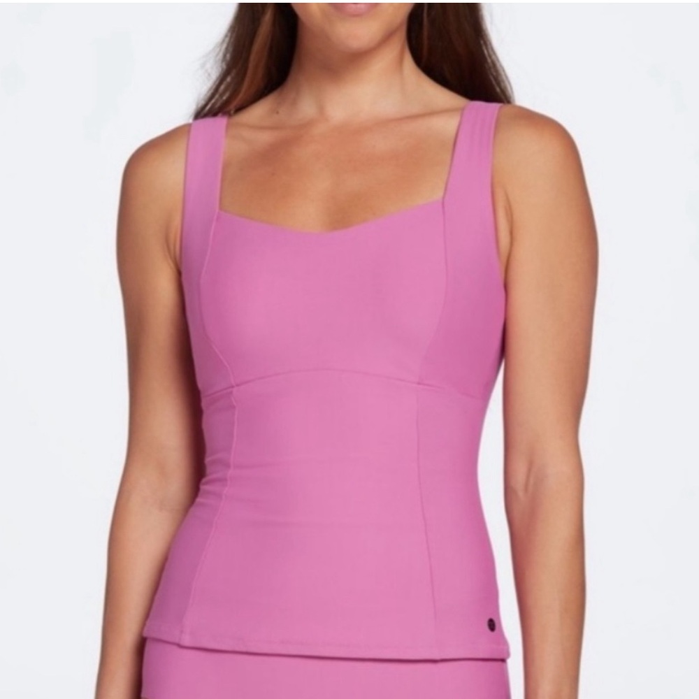 CALIA Power Sculpt Geranium High Support Square Neck Thick Straps Tankin…